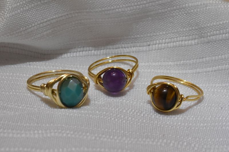 Hand Wrapped Gold Wire Ring