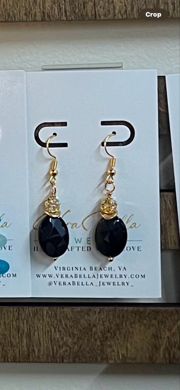 Faceted Onyx Earrings