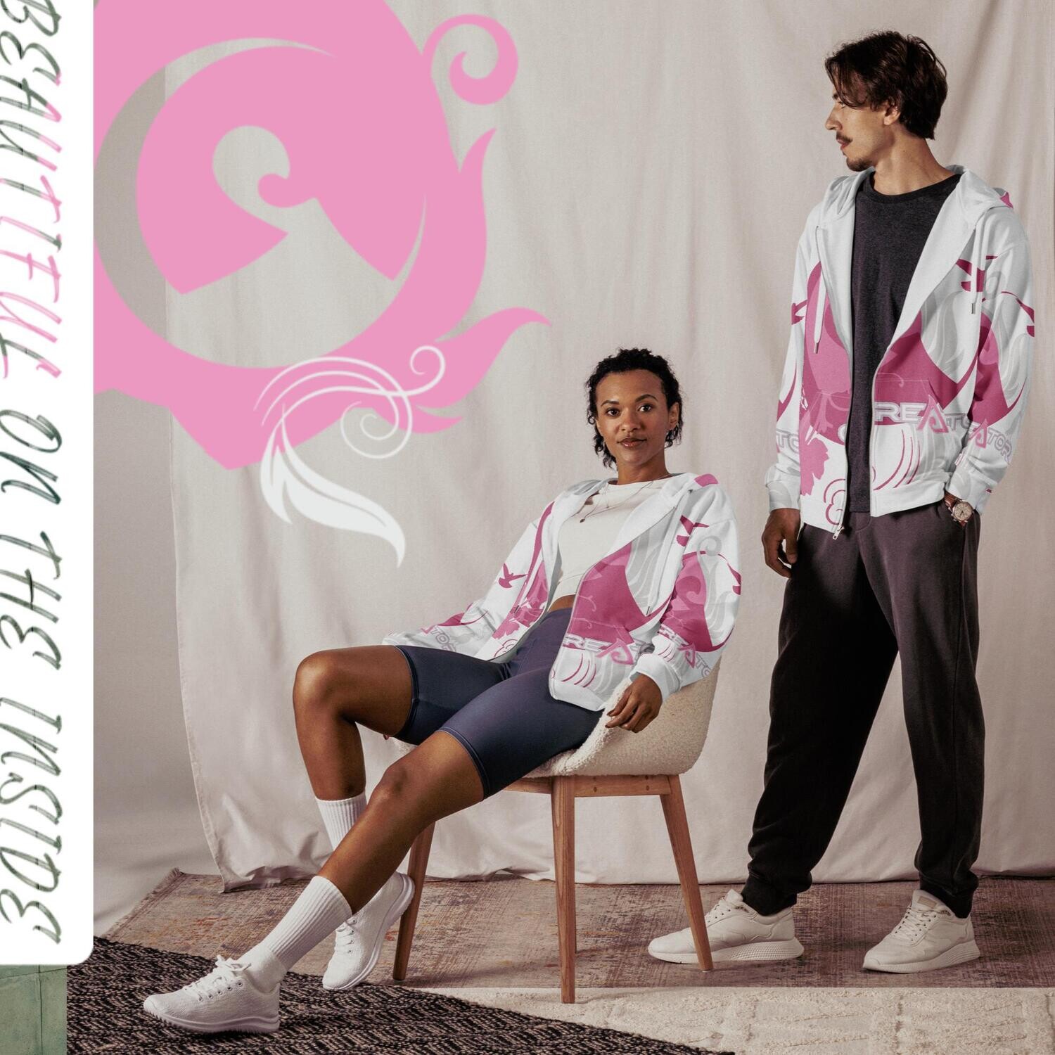 Beautiful on the Inside Unisex zip hoodie