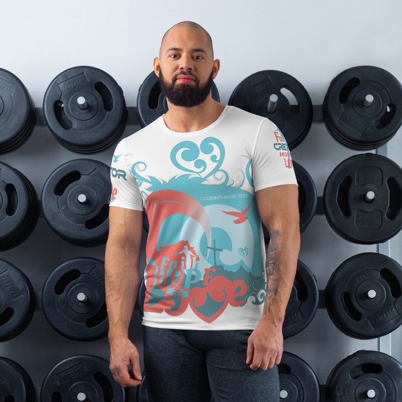 Faith Hope Love | All-Over Print Men&#39;s Athletic T-shirt