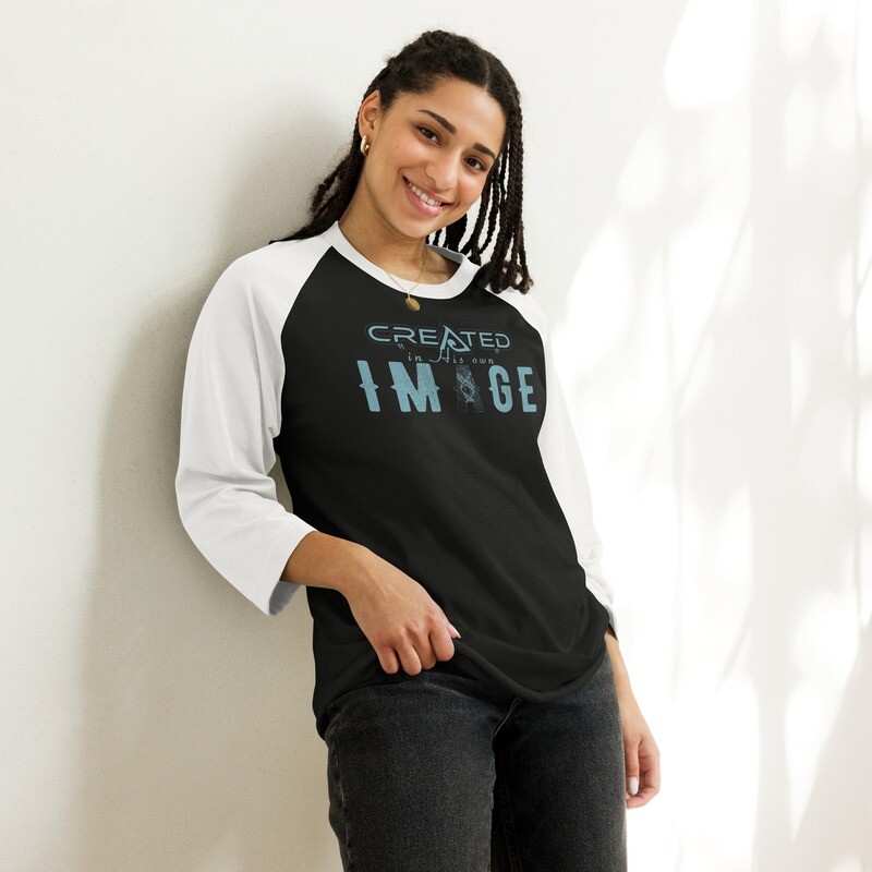 Created | in His Image | 3/4 sleeve raglan shirt