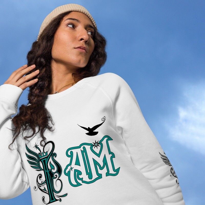I AM | Creator Light | Unisex organic raglan sweatshirt
