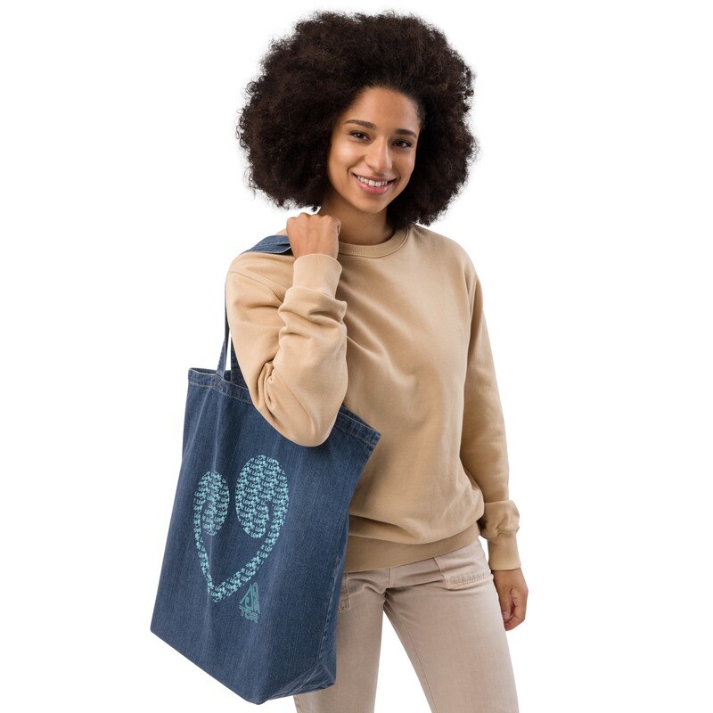 Creator | Love Heart | Organic denim tote bag