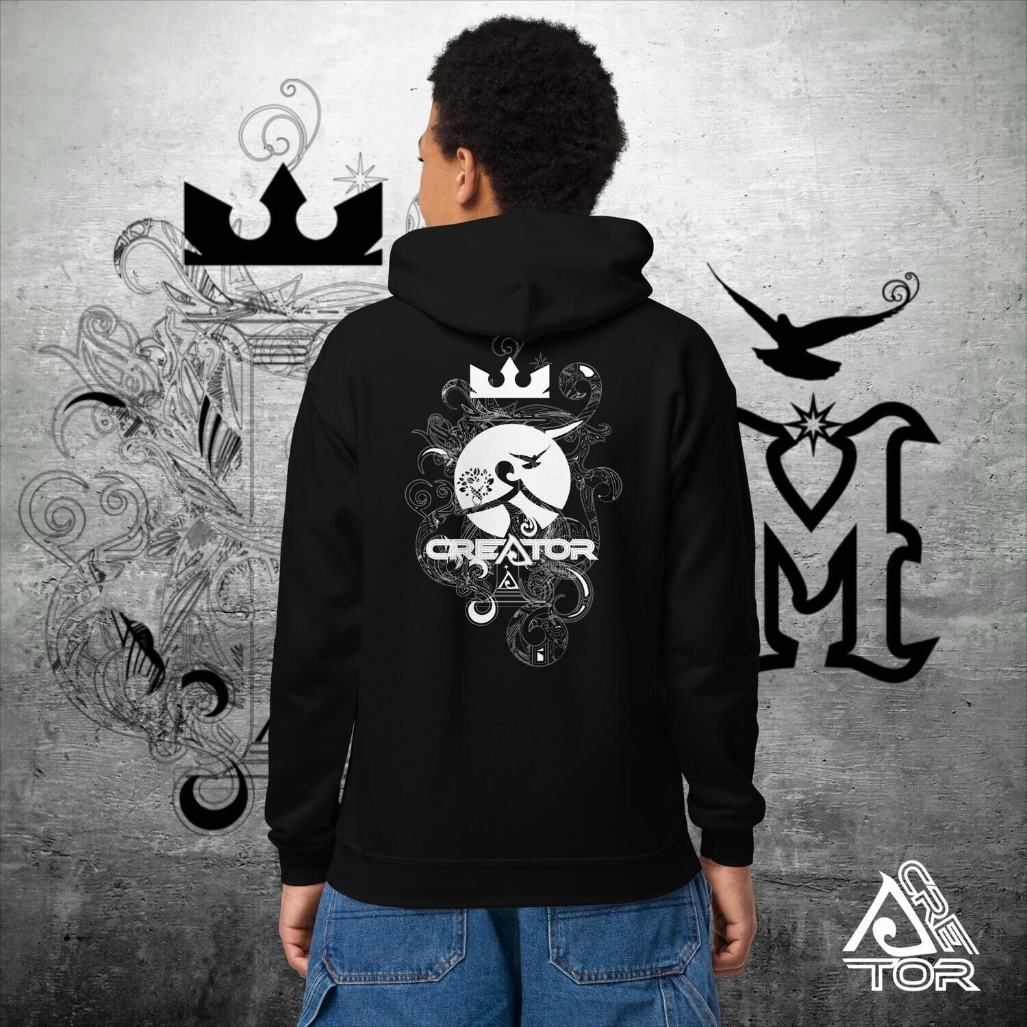I AM | Creator White | Youth heavy blend hoodie