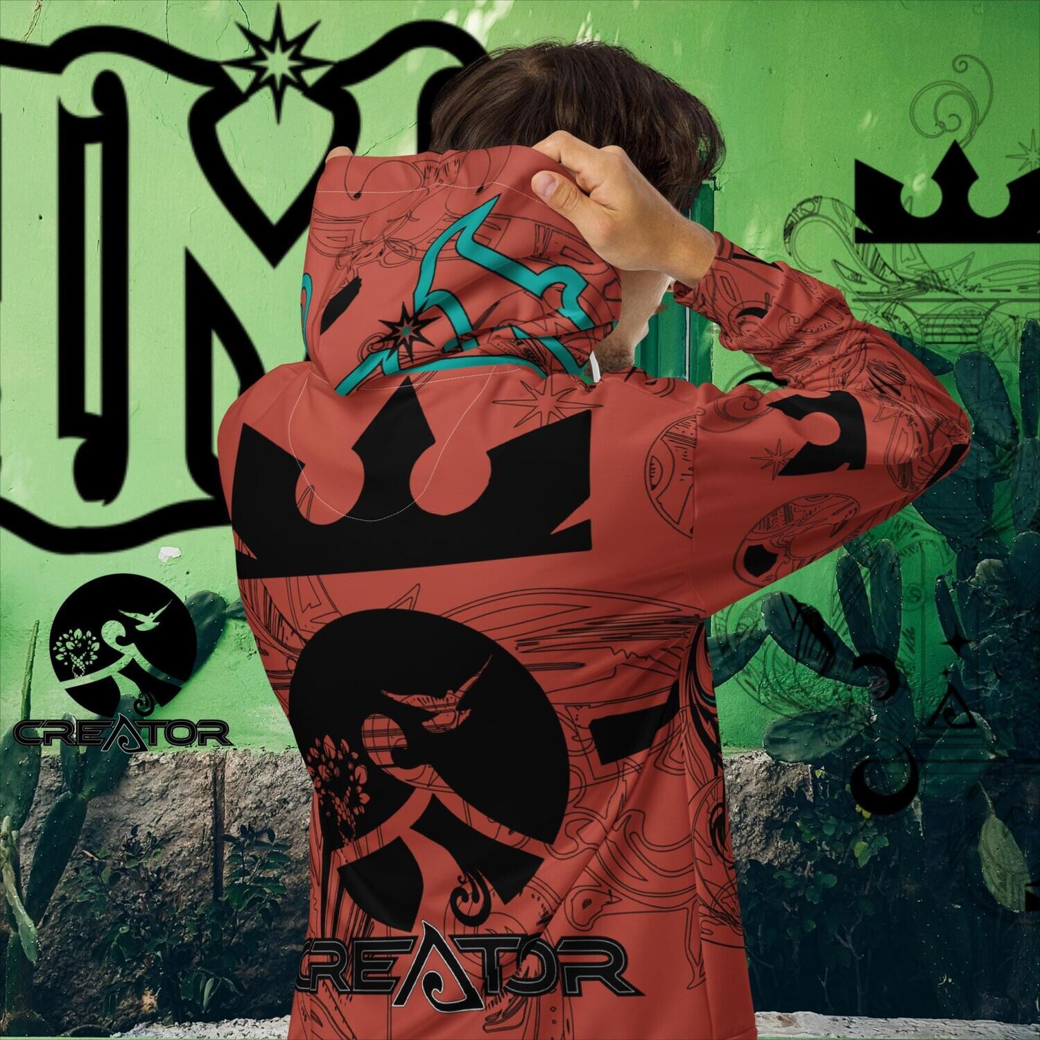 I AM | Creator Med Carmine | Unisex zip hoodie 