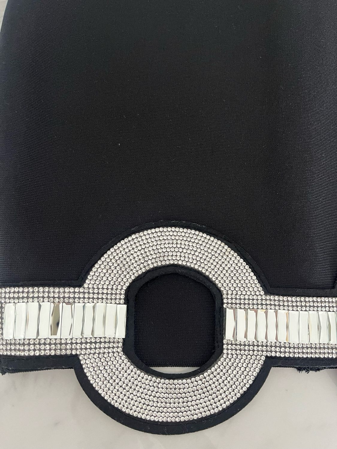 “Eclipse Edge” Mini Black Contrast Tape Cami Dress
