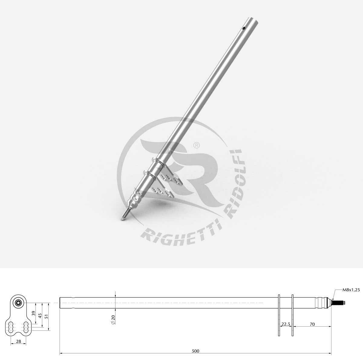 Birel 510mm Steering Shaft Birel 510mm Steering Shaft