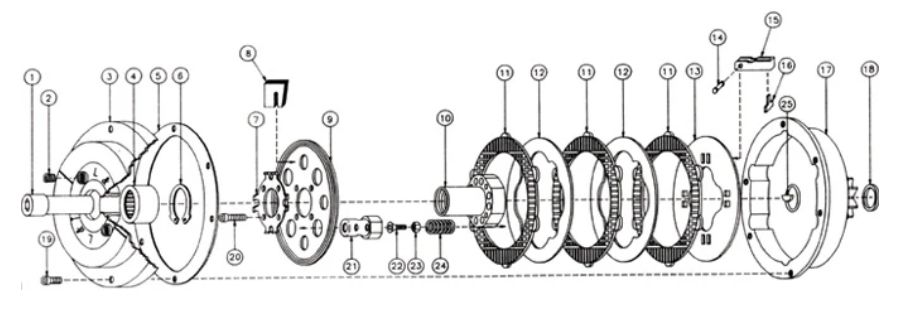 L&T Clutch Hub 6 Spring 3 Disc