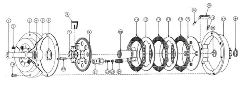 L&T Clutch Hub 6 Spring 3 Disc