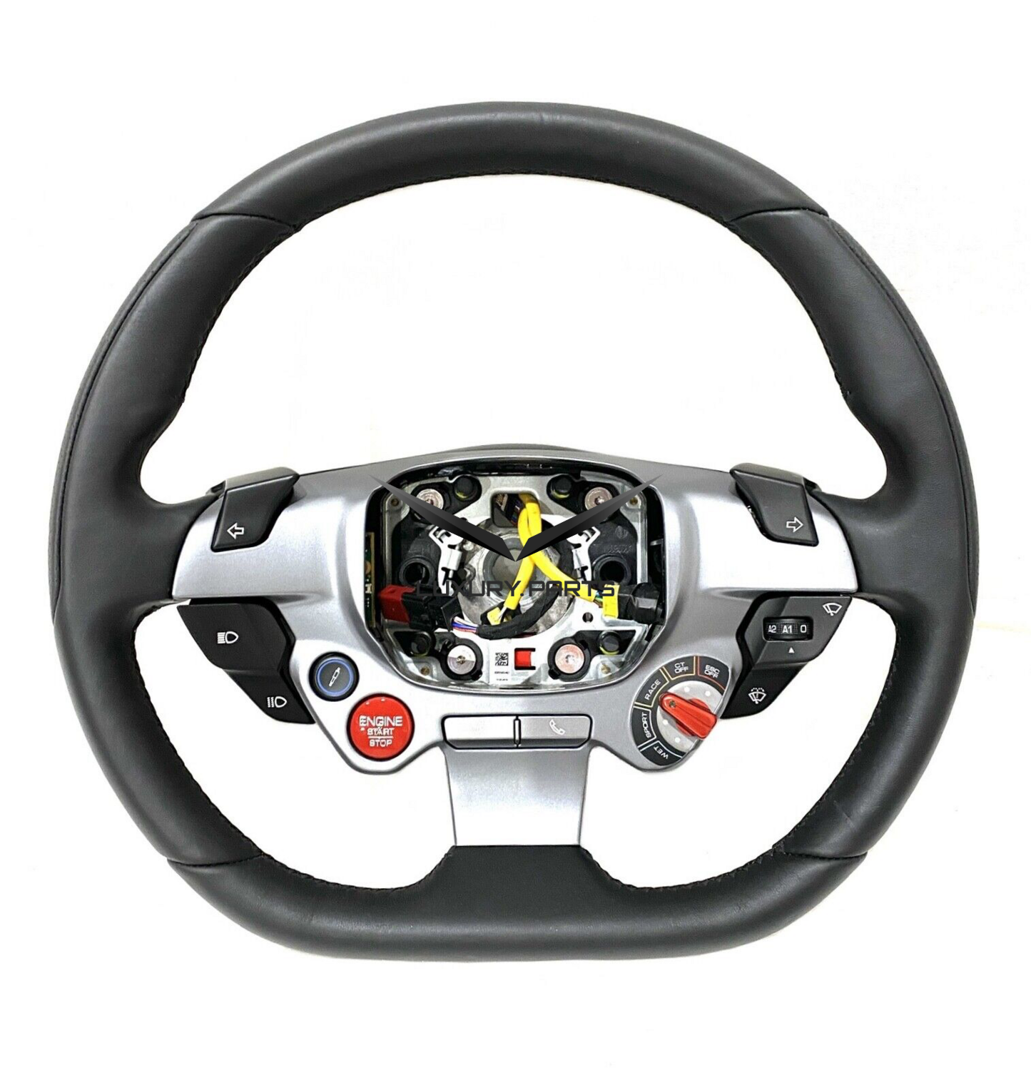 FERRARI F8 leather steering wheel BLACK