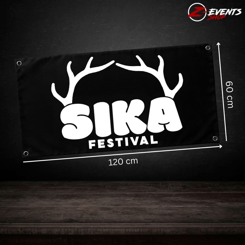 SIKA Fahne 120x60cm Schwarz