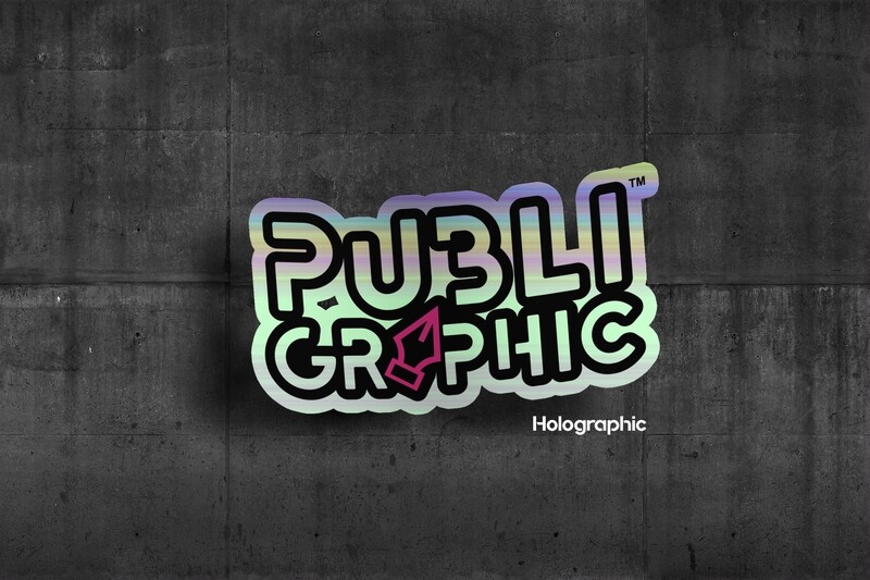 HOLOGRAPHIC UV PRINTED STICKERS VINYL AUTODHESIVE
