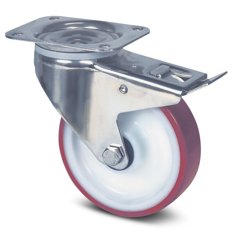 Lenkrolle mit Totalfeststeller 8477UAD080P62 red Lenkrolle mit Totalfeststeller 8477UAD080P62 red