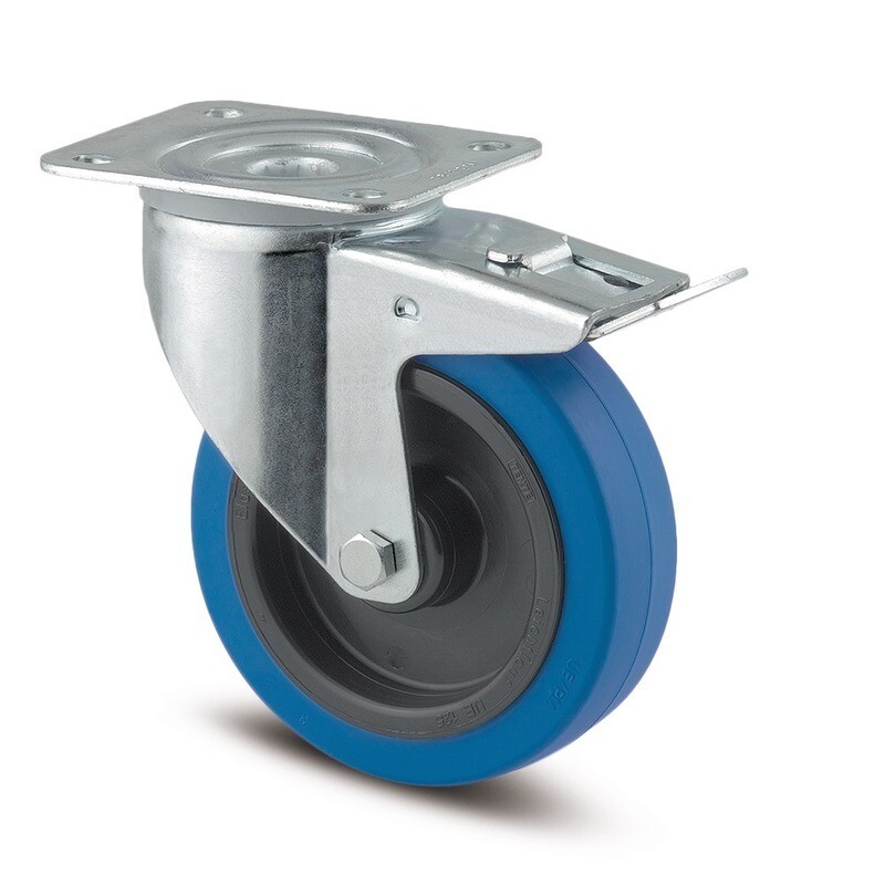 Lenkrolle mit Totalfeststeller 3477UFR100P62 blue Lenkrolle mit Totalfeststeller 3477UFR100P62 blue