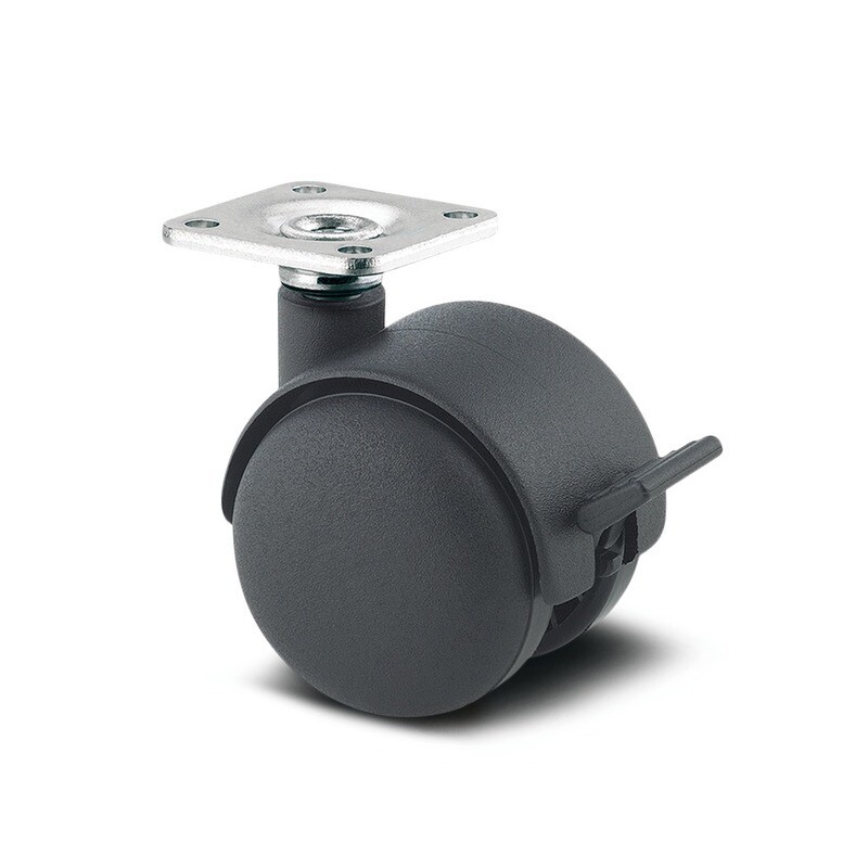 Lenkrolle mit Radfeststeller A525POI050P41-38x38/8 SET Lenkrolle mit Radfeststeller A525POI050P41-38x38/8 SET