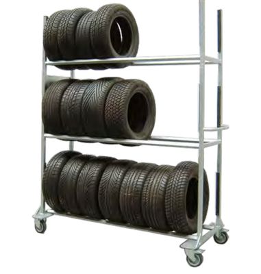 Reifenwagen geschweißt verz. mit 3 Ebenen