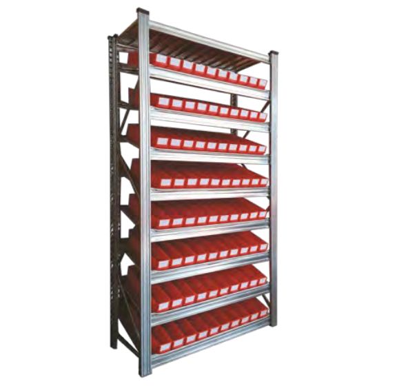 Schrägbodenanbauregal H2000 x B1085 x T400