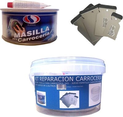 Kit Profesional de Masilla y Herramientas para Reparaciones de Carrocería