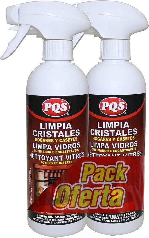 Pack de LimpiaCristales para Chimeneas: 2 Botellas de 500 ML