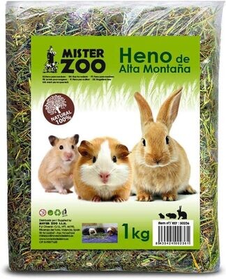 Heno Natural de Alta Montaña con Hierbas para Hámster y Mascotas Pequeñas: Calidad y Nutrición 1kg