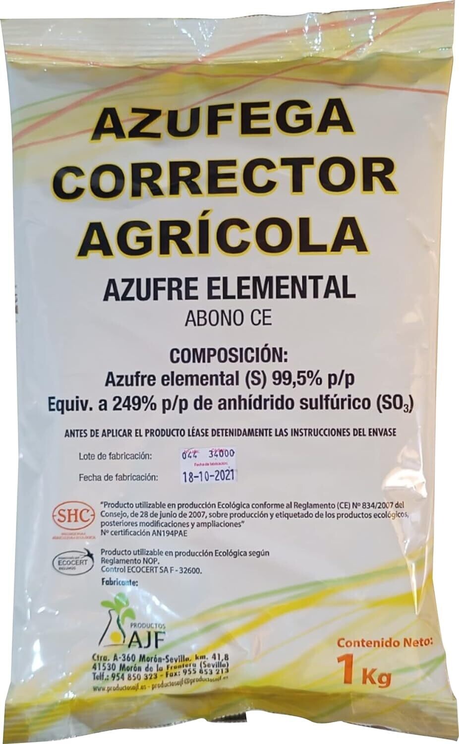 Azufre Agrícola en Polvo 1kg