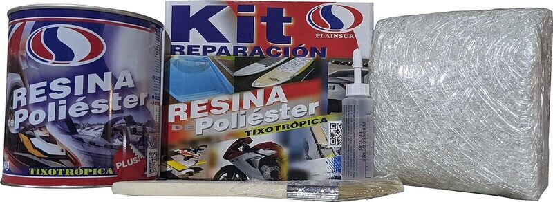 Kit de Reparación Profesional: Resina de Poliéster Y Fibra de Vidrio 1 kg