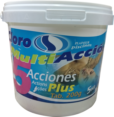Cloro en Pastillas de 5kg con 5 Acciones - Pastillas de 200gr