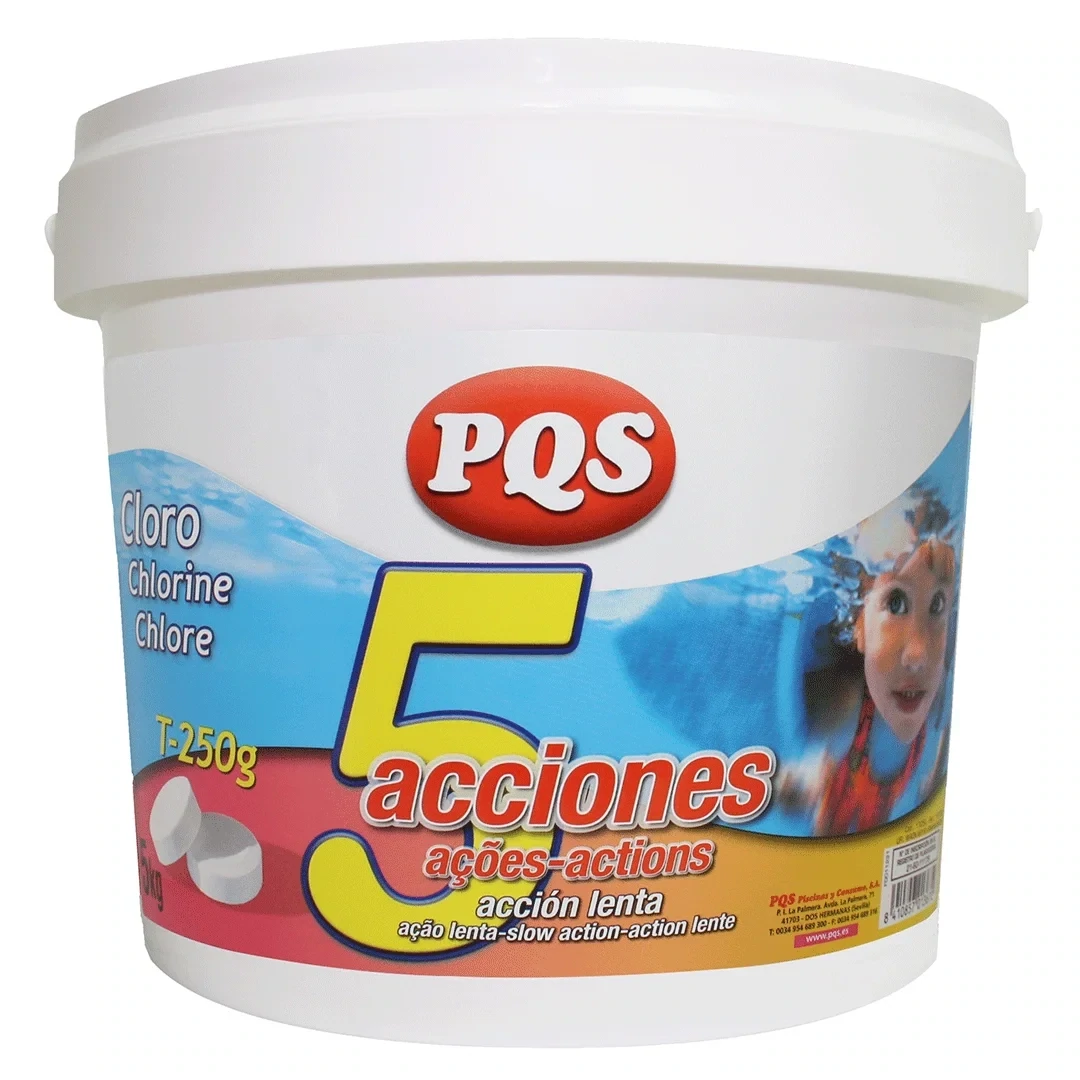 Cloro en Pastillas de 5kg con 5 Acciones - Pastillas de 250gr