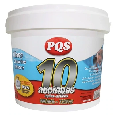 Cloro en Pastillas de 5kg con 10 Acciones - Pastillas Bicapa de 250gr