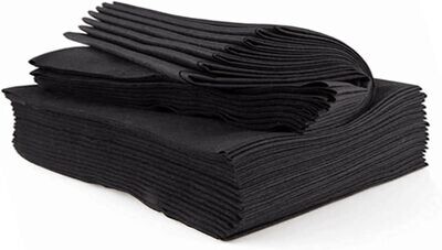 Toallas Desechables Spun-Lace 40 x 80 cm para peluquería y estética, paquete de 25 unidades (Negra, Spun-Lace)