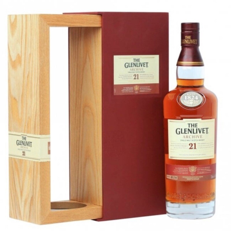 Glenlivet 21 Year Old Whisky Archive Wood Box