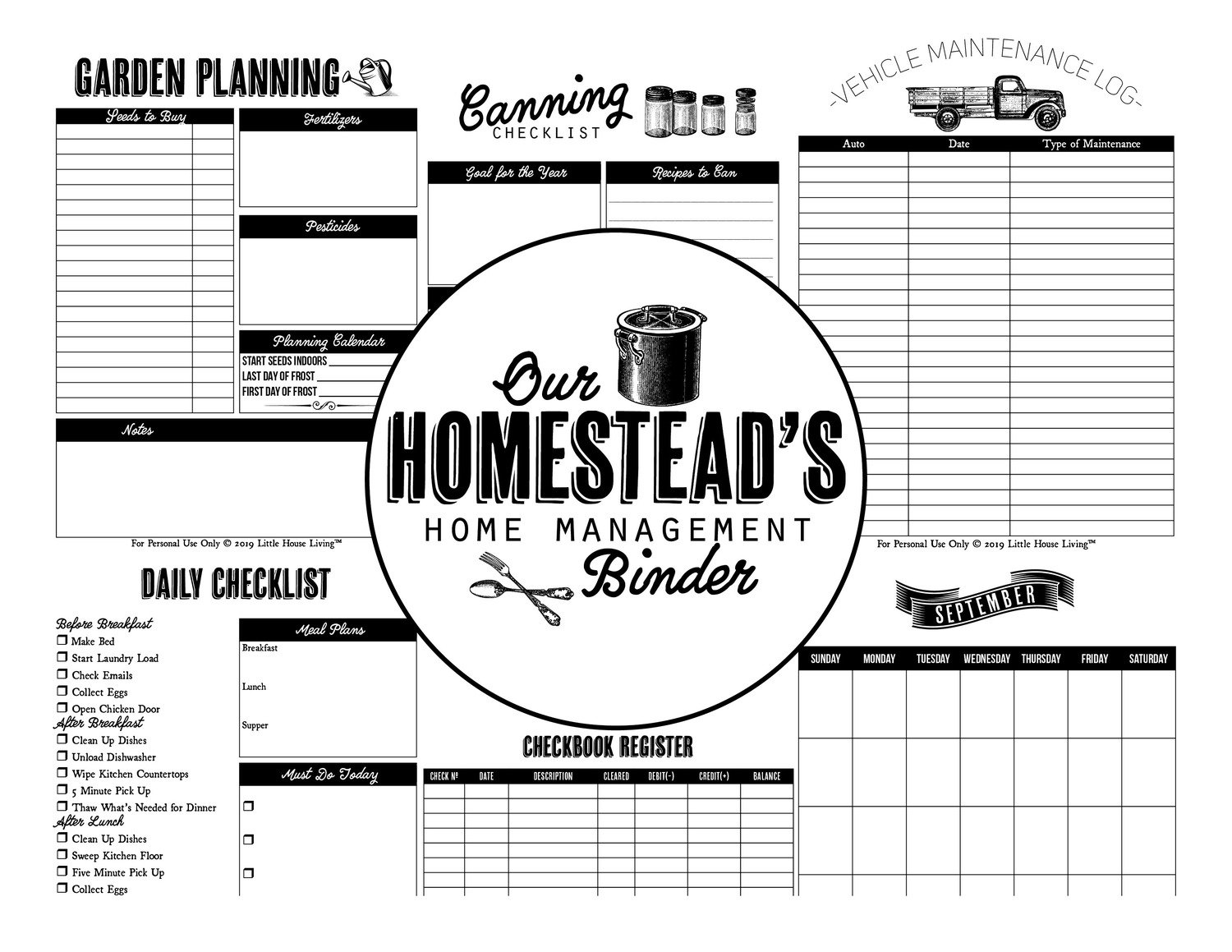 Homestead Management Binder Pages (Instant Download)