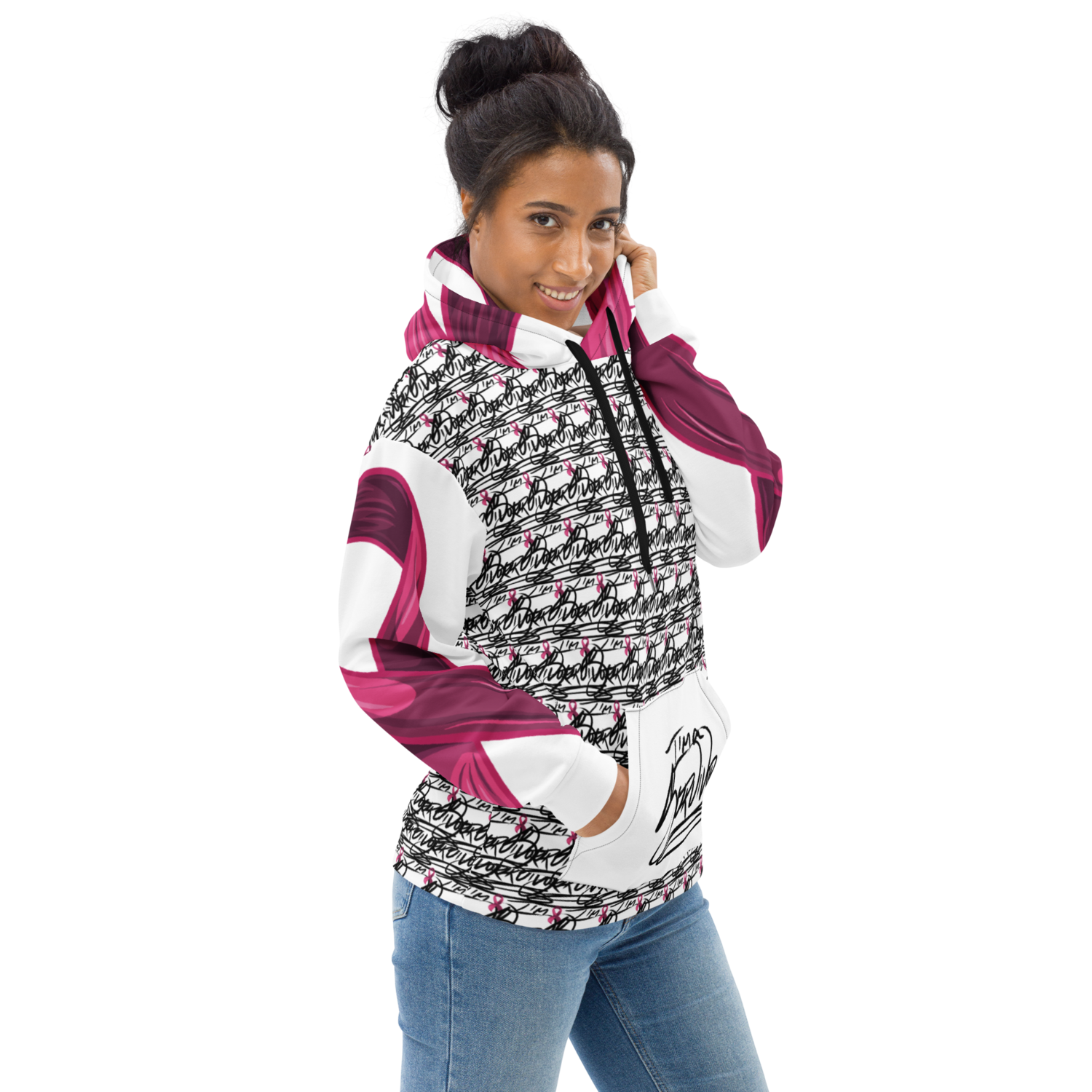 Womens I&#39;M A SURVIVOR Cancer Awareness Custom Designer Hoodie 