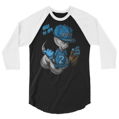 Detroit Lions Custom Designer 3/4 sleeve raglan shirt by Artisans