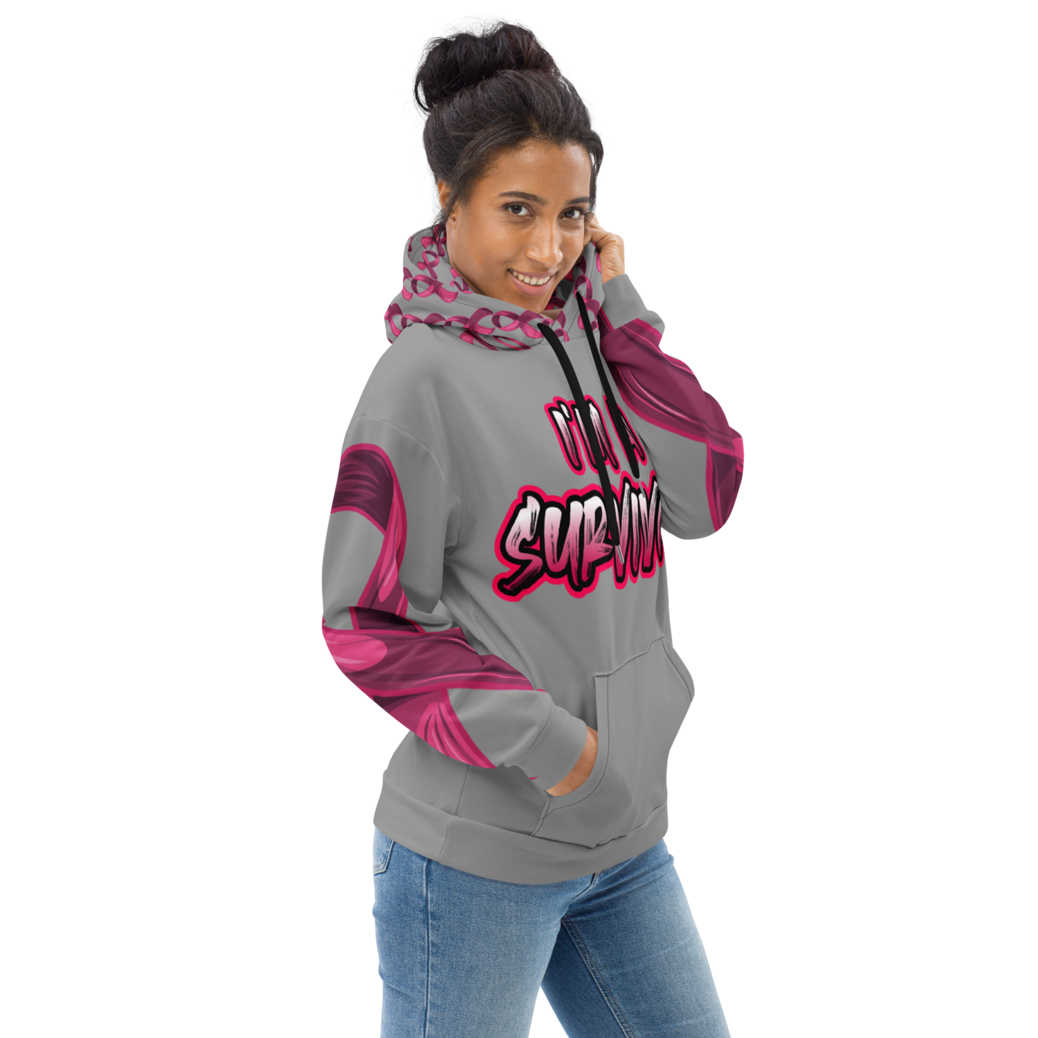 Grey Im A Survivor Hoodie by Artisans