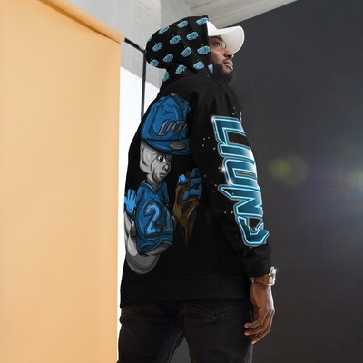 Detroit Lions Custom Designer Unisex Hoodie by Artisans Lettered Sleeve