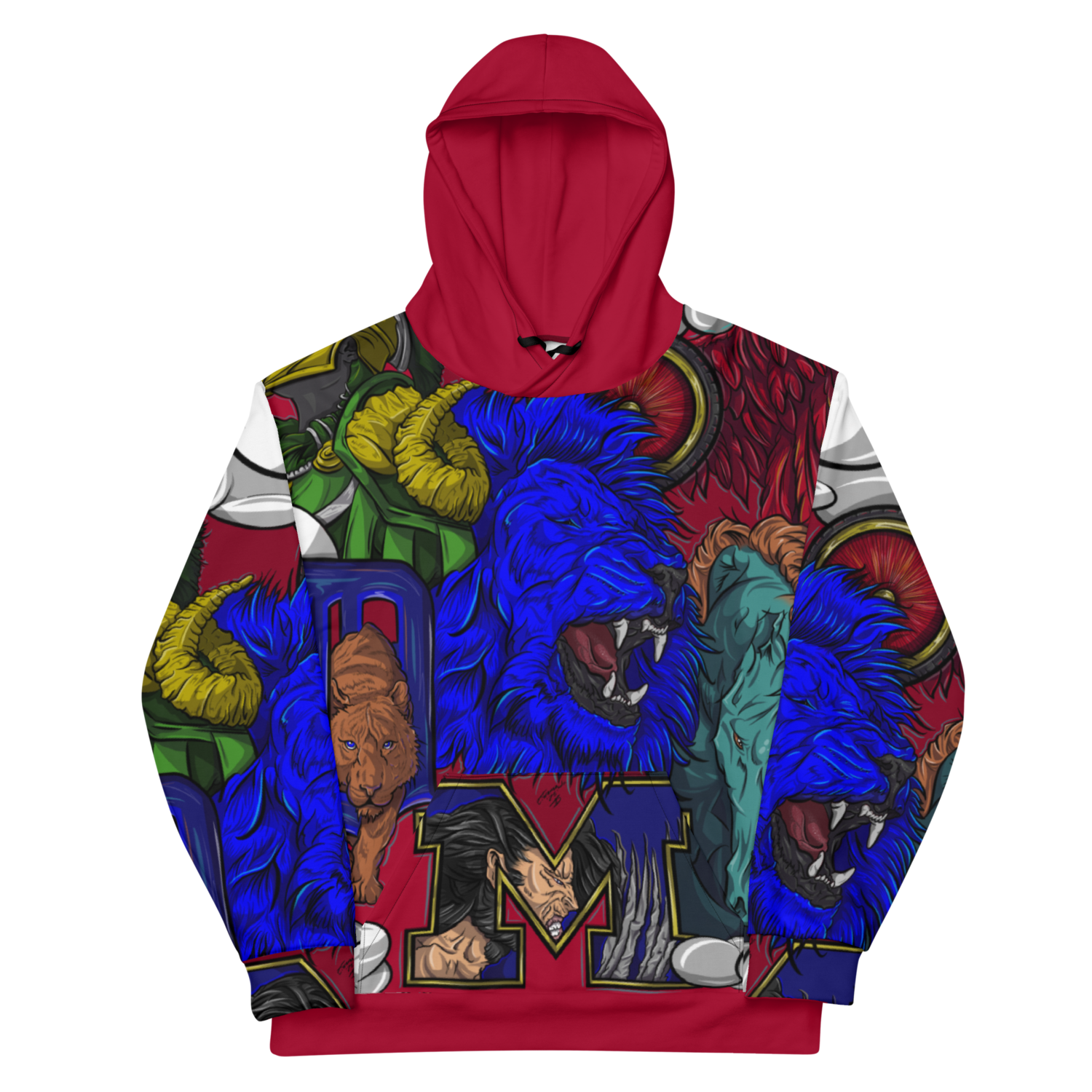 Red Detroit Sports Teams Custom Designer Unisex Hoodie by Artisans