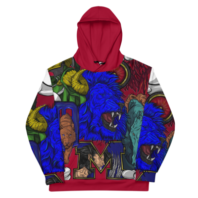 Red Detroit Sports Teams Custom Designer Unisex Hoodie by Artisans
