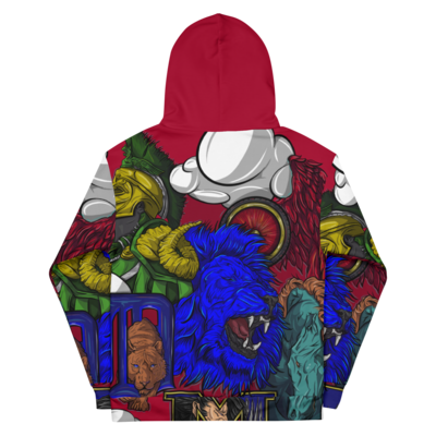 Red Detroit Sports Teams Custom Designer Unisex Hoodie by Artisans