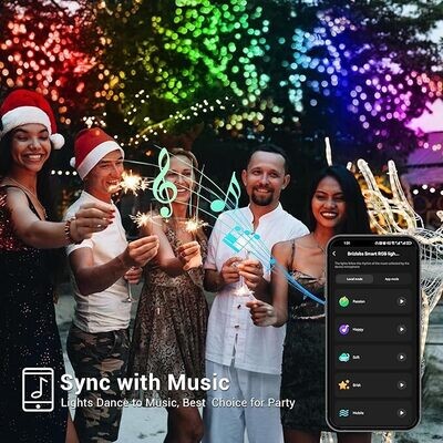 Brizled RGB Christmas Lights, 163ft 498 LED Smart String Lights App Controlled, Dimmable Color Changing Christmas Lights, Xmas Tree Lights Work with Alexa &amp; Google Home for Outdoor Indoor Party Decor