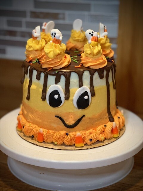 Candy Corn Ganache Cake