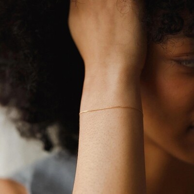 Fine Minimalist Bracelet in 18k Gold Plated 925 Sterling Silver