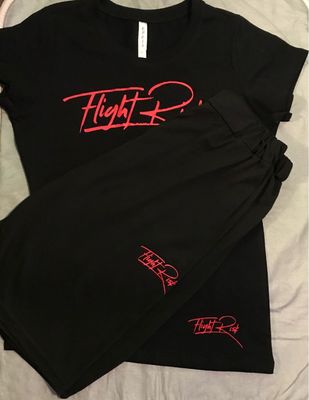 Female FlightRisk Signature Tight Short Set Black/Red