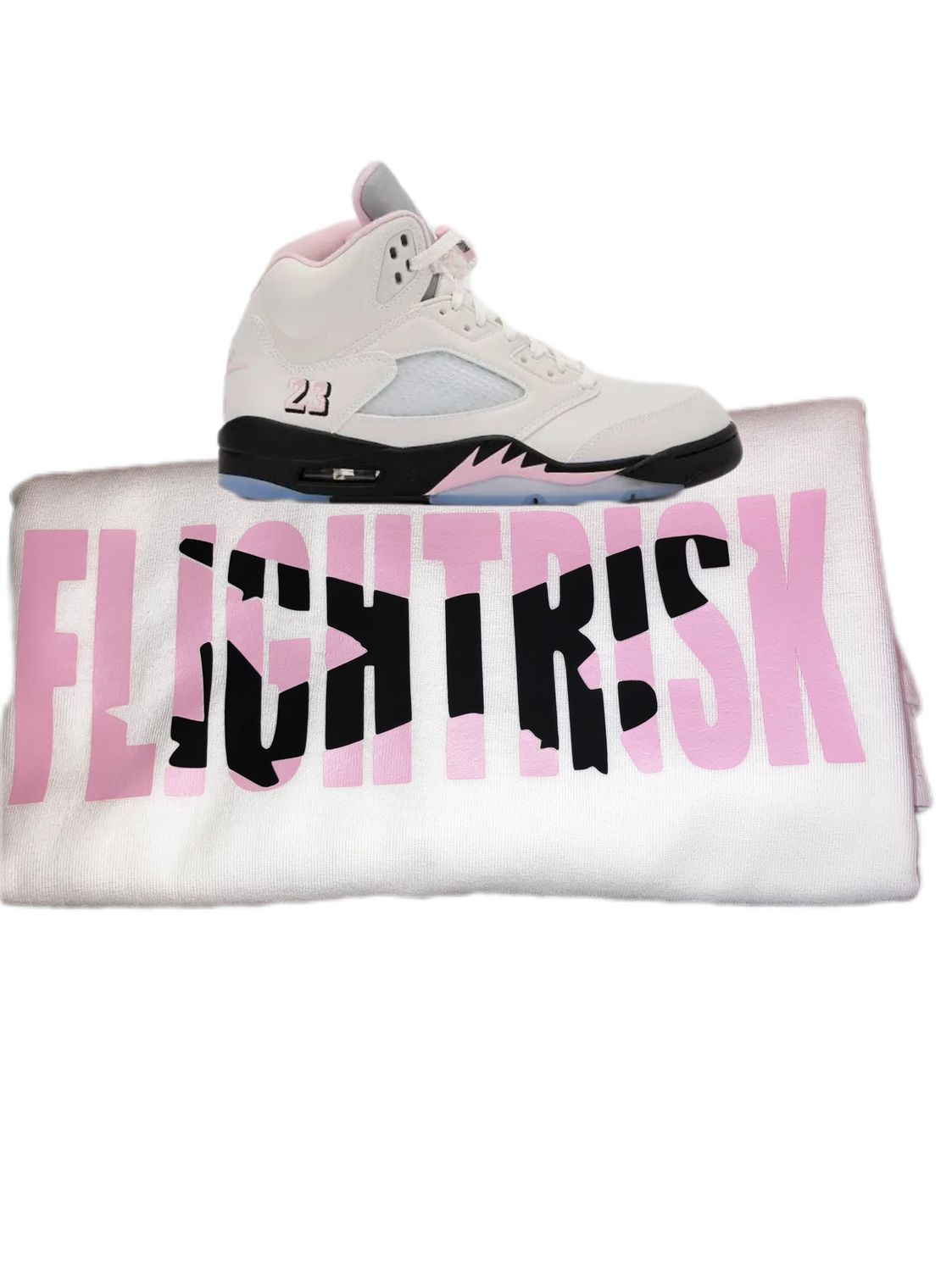 White FlightRisk Street Wear Airplane T with Black/ white Logo