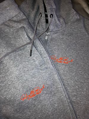 FlightRisk Street Wear Jogging Set Grey / Orange Stitched Logo John Hancock Edition.
