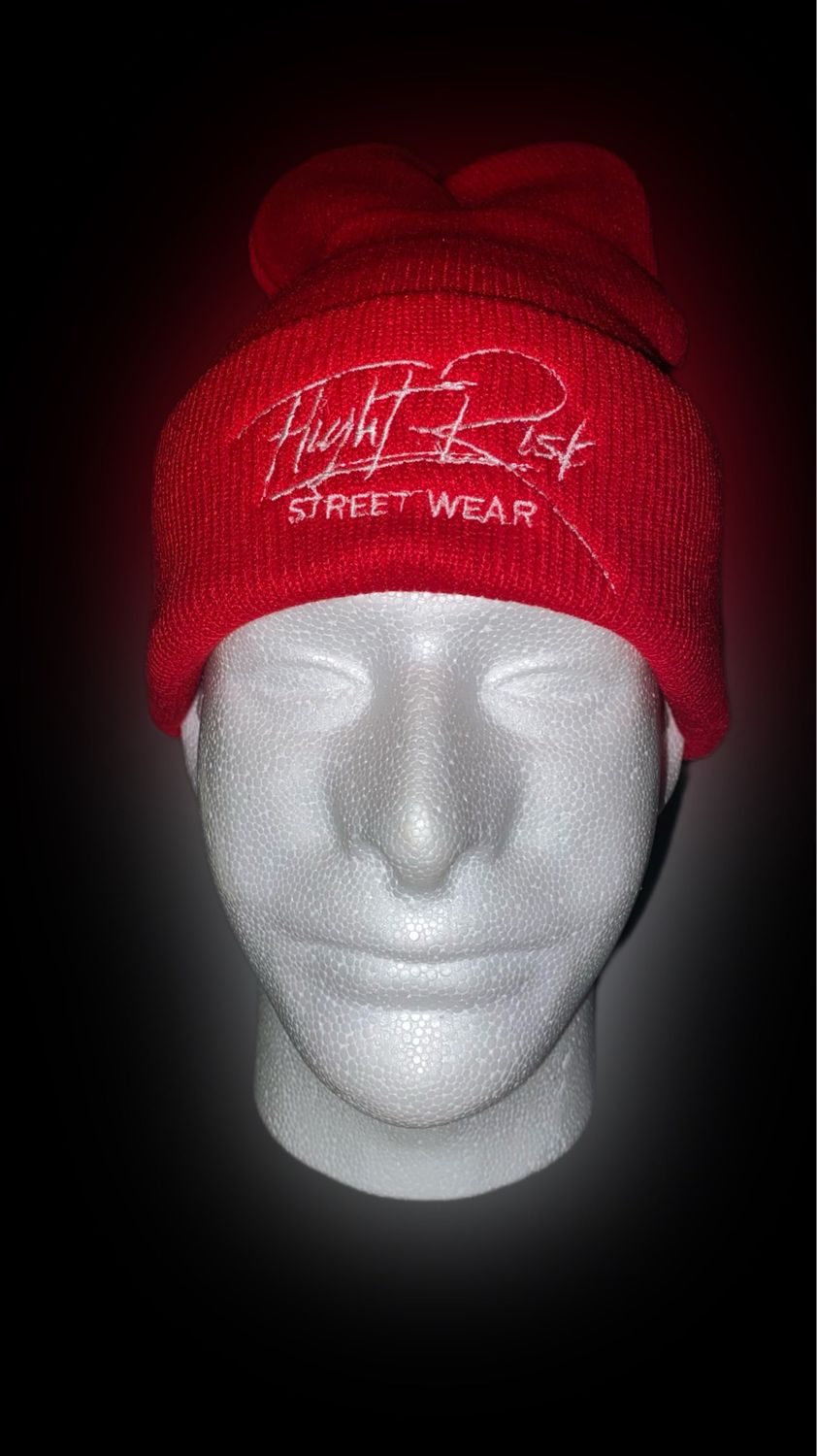 FlightRisk Skullcap Red/ White Stitched Logo