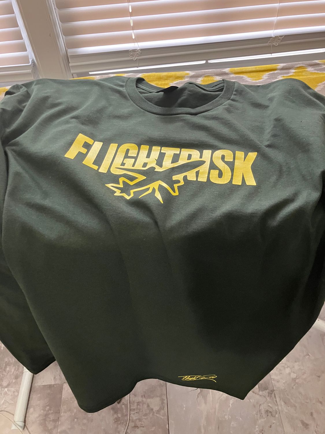 FlightRisk Aviator Logo Tshirt Forrest Green/Yellow