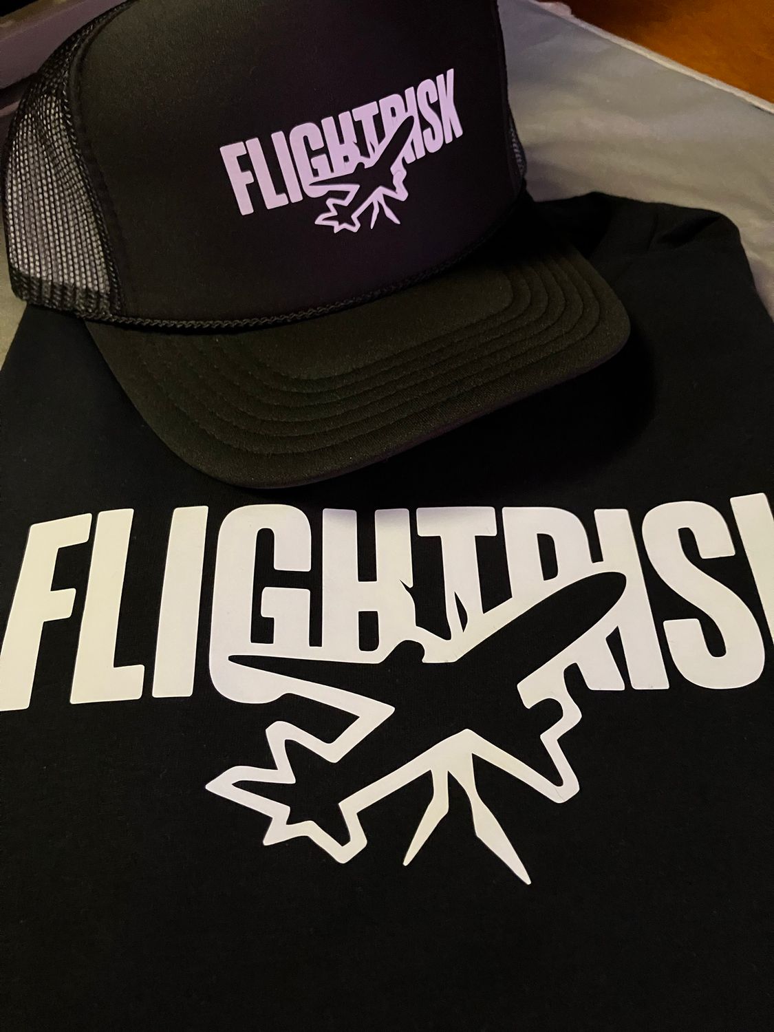 FlightRisk Aviator Tshirt Set Blk /White Logo