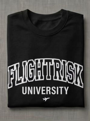 FlightRisk University Black &amp; white Original Tshirt
