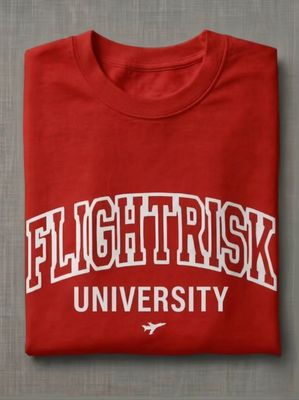 Classic Red &amp; White FlightRisk University Tshirt